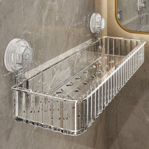 NIGESI | Wall-mounted Bathroom Storage Rack with Suction Cups No Drilling Required
