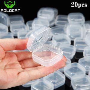 Polocat 10 Hộp Vuông Nhỏ Trong Suốt Hộp Trang Sức Hộp Mini Nút Tai Hộp Đựng Trang Sức