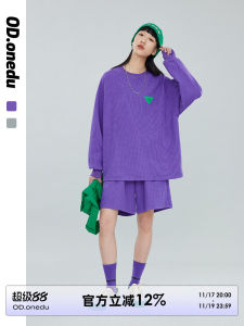 Loose Casual Womens Sweatshirt Set Spring Summer Two-Piece Sportswear Short Sleeve Fashionable Five-Point Shorts Outfit