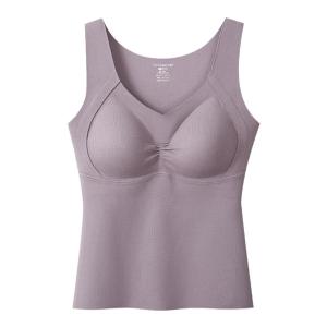 THREEGUN | Warm Underwear Vest with Padded Cups Thin Fleece Womens High Elasticity Slim Fit