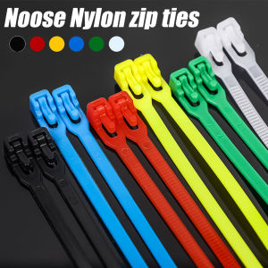 100Pcs Nylon Self Locking Loop Wrap Mountable Cable Ties with Screw Hole Household Wire Fastening Organizer Straps