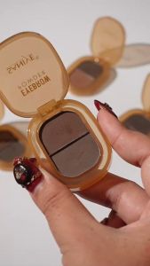 Saniye 2 Warna Kosmetik Alis & Eyebrow Powder Palet Bedak Alis Dengan Kuas Tahan Air