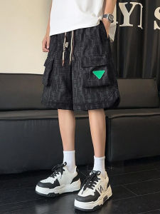 Quần Short Nam American Style Texture Straight Leg Five-Five Summer Outdoor Wear Workwear Với Túi Lớn Và Quần Short Mùa Hè