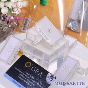 เพชรโมอีส (D:ColorVVS1)โมซาไนท์ พร้อมใบเซอร์ ก้อนอเมริกา เพชรสังเคราะห์ ROUND Korea Machine Cut Moissanite Diamond