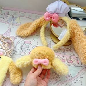 หมวกครัวขนนุ่มสไตล์การ์ตูนน่ารักพร้อมกิ๊บติดผมจาก Yuzuki Handmade สินค้าเสริมสำหรับผู้หญิงและเด็ก