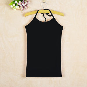 Áo Vest Cotton Nguyên Chất Cổ Treo Gợi Cảm Cho Nữ Mùa Thu Áo Vest Ngắn Màu Trắng Tinh Khiết Áo Lót Mùa Đông Áo Vest Ôm Vừa Vặn