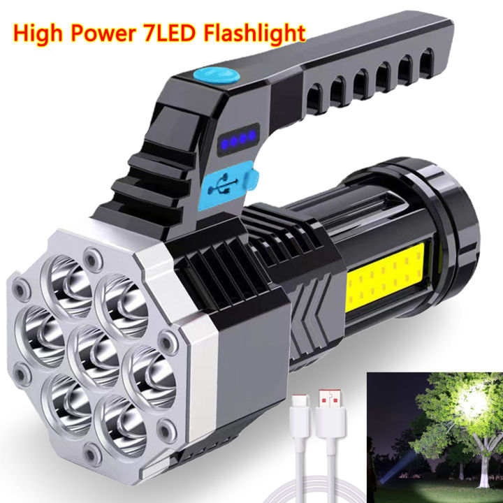 7 LED flashlight waterproof original flashlight rechargeable emergency