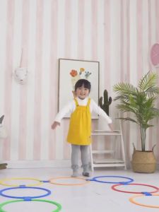 10pcs Kids Outdoor Hopscotch Jumping Ring Circle Set Children Sensory Integration Training Toy