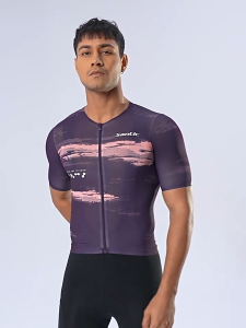 Santic Men Cyling Jerseys Breathable Quick Drying Sun Protection Short Sleeve Sports Bicycle Top