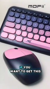 FANTASY E LIFE Mofii 666 Mixed Color 2.4Ghz Wireless Keyboard and Mouse Combo 110 Keys Gaming Keyboard Mouse Set with Round Punk Colorful Keycaps for Computer PC Laptop Home Office Power Saving Gifts
