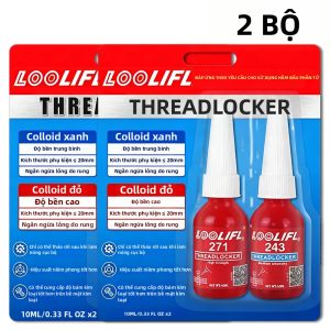 LOOLIFL | Keo Dán Ren Loolifl 2 Gói Màu Xanh Dương & Đỏ Độ Bền Trung Bình Cao Chống Rung Chất Bịt Kín Lỏng Cho Ốc Vít Ô Tô