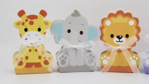12 Chiếc Safari Động Vật Ủng Hộ Hộp Rừng Rậm Chủ Đề Tiệc Tặng Goodie Túi In Hình Động Vật Sinh Nhật Cho Bé Tiếp Liệu 6.1x4x3cm