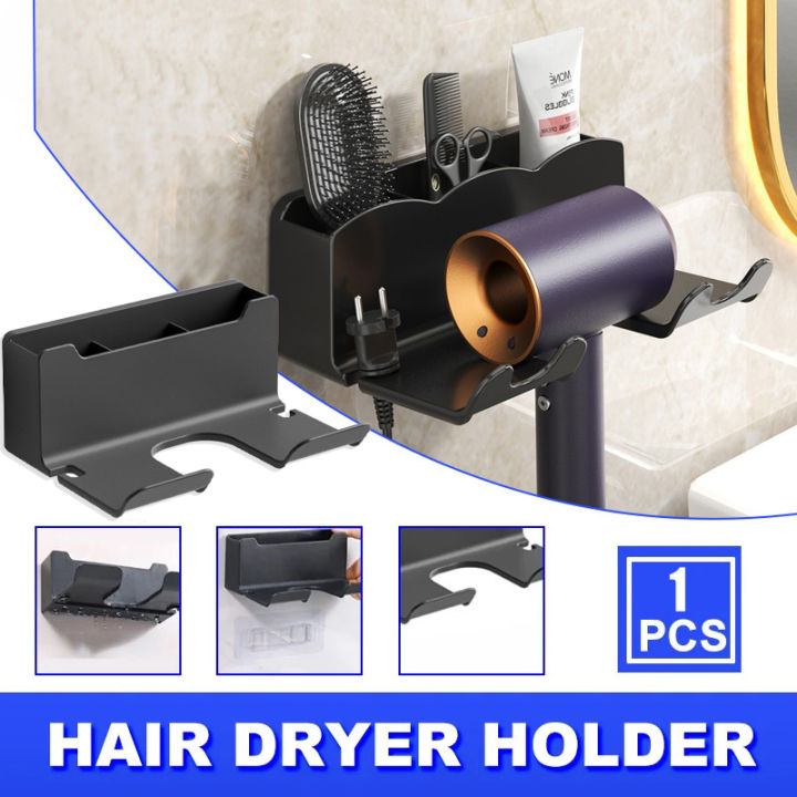 Wall Mounted Hair Dryer Bracket Bathroom Shelf Shaver
