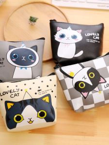 Phong Cách Hàn Quốc Ngắn Hoạt Hình Ví Đựng Tiền Xu Cho Mèo Di Động Da Ví Dành Cho Học Sinh Dễ Thương Kitty Thiết Kế Nylon Lớp Lót Túi Đựng Tiền Xu Dành Cho Thanh Niên