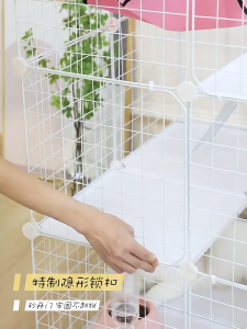 Cat House Rabbit Cage Indoor Small Cat Cage Large Space Cat Villa With Toilet Cat Condo Transparent Panel Rabbit And Dog