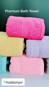 Bath Towel Grey White 100% Cotton Ultra Soft Comfort Touch Hotel Grade Towel l Tuala Mandi Dewasa 70x140cm 400-600gram