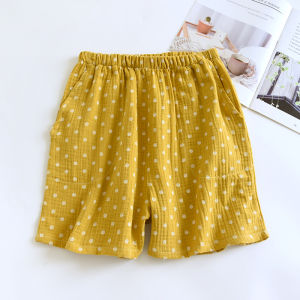 Pure Cotton Gauze Summer Thin Short Pants Loose Beach Home Clothes Womens Three-quarter Length Printed Casual Comfortable Shorts