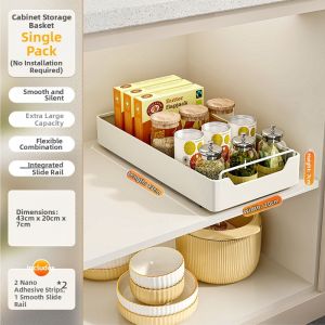 Drill-free Pull-out Basket for Dishes Under Sink