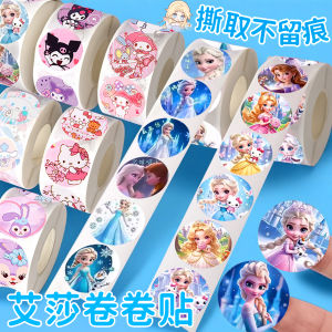 Princess Elsa Stickers 3D Cartoon Reward Toys for Girls Aged 3-6 Years Old Roll-On Stickers Childrens Educational Playthings