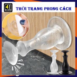 Chặn Cửa Chống Va Đập Bằng Silicon Chống Ồn - Dụng Cụ Chắn Cửa Hít Chân Không Kèm Keo Dán Không Khoan Đục Tiện Lợi - Miếng Chặn Cửa Silicon Trong Suốt