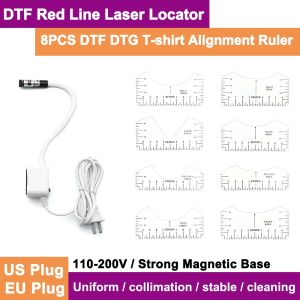 DTF Print Laser Locator Heat Press Infrared Ray Positioner 8 PCS T-shirt Alignment Ruler For Sublimation Heat Press Printing