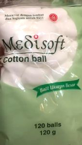 MEDISOFT COTTON BALL 120PCS 75GR 120GR - Baby Safe Cotton Ball / DODO COTTON BALL bola Kapas pembersih Bayi Bulat isi 100balls