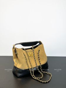 Modern Neutral Style Suede Tote Bag Shopping Leather Shoulder Crossbody Bag for Young Women Casual Pure Color Diamond Chain