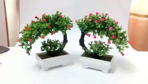 Artificial Plastic Plants Bonsai Small Simulation Pot Home Table Potted Ornament Garden  Table Decor