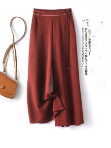 Quần Ống Rộng Thanh Lịch Mới Mùa Xuân Thu Phong Cách Trung Hoa Cổ Điển Cao Cấp Cho Nữ Quần Dài Thường Ngày Bằng Vải Polyester