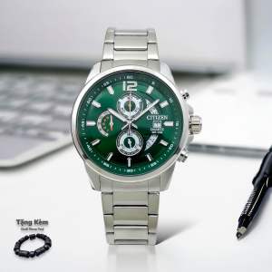 ĐỒNG HỒ NAM CHÍNH HÃNG Citizen AN3690-56X Quartz Green Dial Silver Stainless Steel For Men
