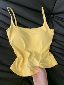 Dopamine Strap Vest Womens Slim Fit Inner Wear with Chest Pad Sweet Spicy Girl Exposed Back Summer Top Outerwear