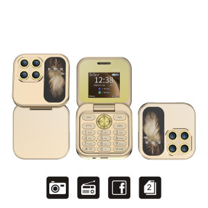 i17 Mini Foldable Mobile Phone Speed Dial 2G Dual SIM Card Pocket Phone Flashlight FM Radio Blacklist Magic Voice Flip Cellphone