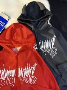 Boo Original High Street Devil Hoodie Couple Sweet Cool Style Print Tail Zipper Jacket Loose Fit Long Sleeve Princess Style