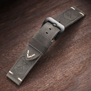 Dây Đeo Đồng Hồ Bằng Da Bò Thủ Công Lớp Đầu Tiên 20mm-26mm Dây Đeo Có Đệm Màu Nâu Vòng Đeo Tay Nam Mềm Mại Tương Thích Với PAM111 441