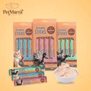PetMarra Cat Creamy Sticks Treats All Flavors 60g ASSORTED BUNDLE OF 3 - PetMate treat nutrient pets