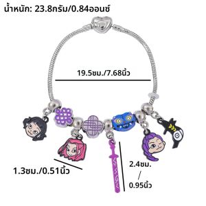 สร้อยข้อมือโลหะเคลือบลาย K-Pop Demon Hunters พร้อมจี้ห้อย แบบสั่งทำได้ สไตล์ฮาราจูกุ สำหรับแฟนคลับ คอสเพลย์ เครื่องประดับ Y2k ของขวัญ