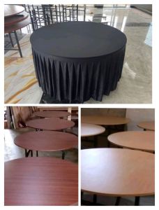 Bundling Package 3 unit Meja Bulat D120 T75 Lipat otomatis Standard Hotel Ballroom Conference