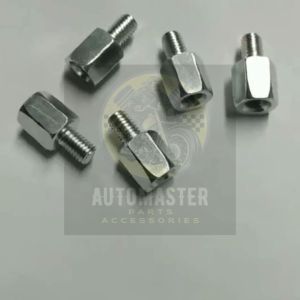 AUTOMASTER Motorcycle Side Mirror Adaptor Bolt Screw Metal Reverse 1Pc
