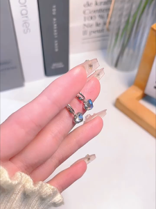 BWjewerly 925 เงินสเตอร์ลิงสีเงินรักดวงจันทร์ที่หูฟังแสงจันทร์ของผู้หญิง