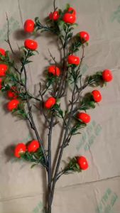 Cành quả cam tông sáng 20 quả size 27cm cao 85cm chưng tết nhà cửa văn phòng