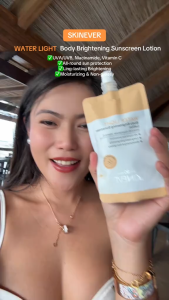 【Buy 1 Take 1】SKINEVER Water Light Brightening Body Sunscreen Lotion for Deep Skin Tones Non-Sticky No Ashiness Pearl Powder
