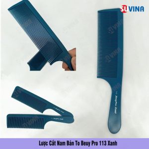 หวีผมซี่ถี่ยาวใหญ่ รุ่น 113 กว้าง 4.4 ยาว 21 หนา 0.4 ซม. น้ำหนัก 14 กรัม ช่างตัดผมมืออาชีพ ซาลอน สีเขียว