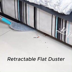 Microfiber Flat Duster with Bendable Head Retractable Rod Suitable For Furniture Crevice Clean & High Area Washble Household Convenient Cleaning Tool