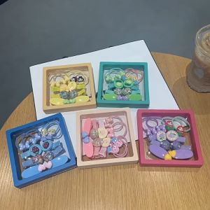 LD-C1081 Jepit Rambut Set Karet Rambut Karakter Anak 10IN1 Hair Clip/Ikat Rambut Pita Wanita Jepitan