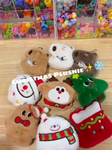 Cute Christmas Plushie Pendant Keychain Plush Toy Bag Charm Christmas Capybara Keychain Gift Party