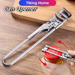 Non-slip Stainless Steel Can Opener Jar lid opener Heavy Duty Adjustable Bottle Cover Remover Jar Lid Opener for Home Bar Easy Grip Cordless with Lids Off Jar Opener