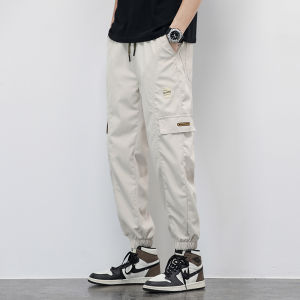 ROMON | Quần dài nam mùa hè mỏng bằng lụa băng rộng rãi có eo thun quần dài công sở thoải mái thoáng khí quần dài thường ngày