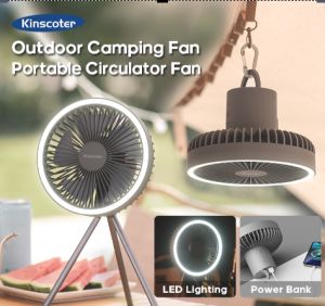 10000mAh 4000mAh Camping Fan Rechargeable Desktop Portable Circulator Wireless Ceiling Electric Fan with Power Bank LED Lighting