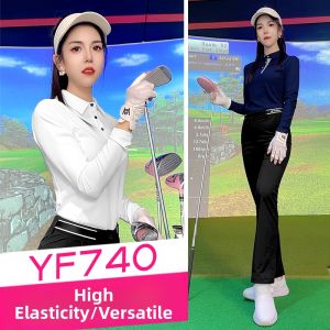 PGM | Autumn Golf Women Long Sleeve Polo Shirt Flared Pants Set