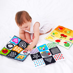 Newborn Baby Visual Inspiration Cloth Book Red Black and White Visual Introduction Gaze following Training Cognitive Jiugongge Excitation Card Ringing Paper